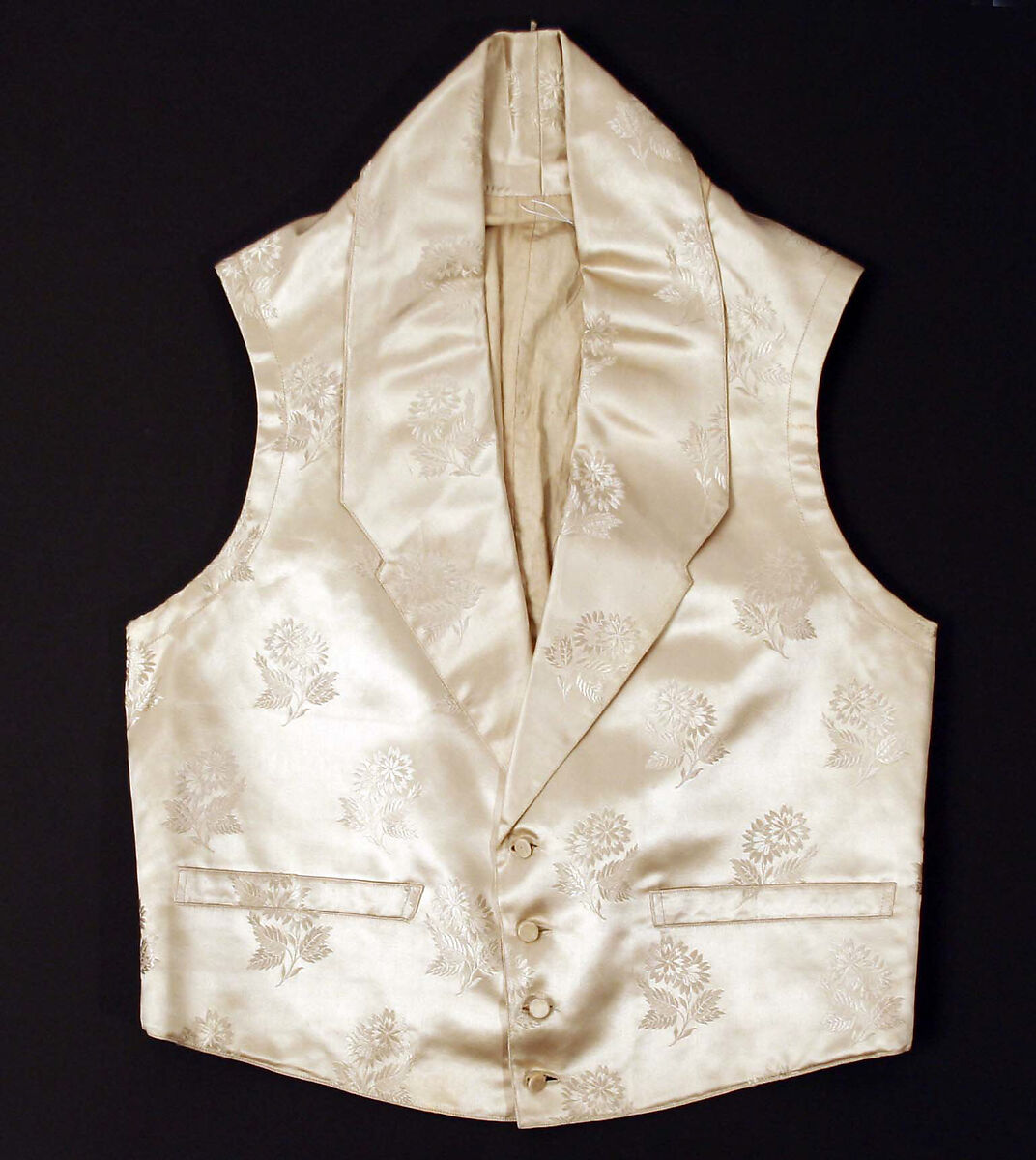 Vest, silk, cotton, French 