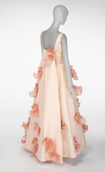 Evening dress, Ann Lowe (American, Clayton, Alabama ca. 1898–1981 Queens, New York), silk, ostrich feathers, American