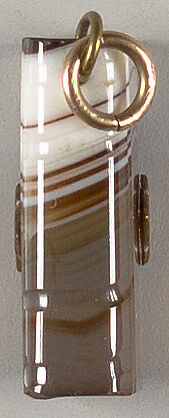 Agate book charm, probably a watch fob