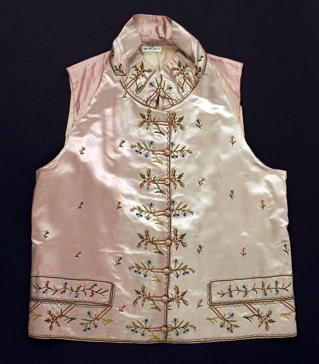 Waistcoat, silk, French 