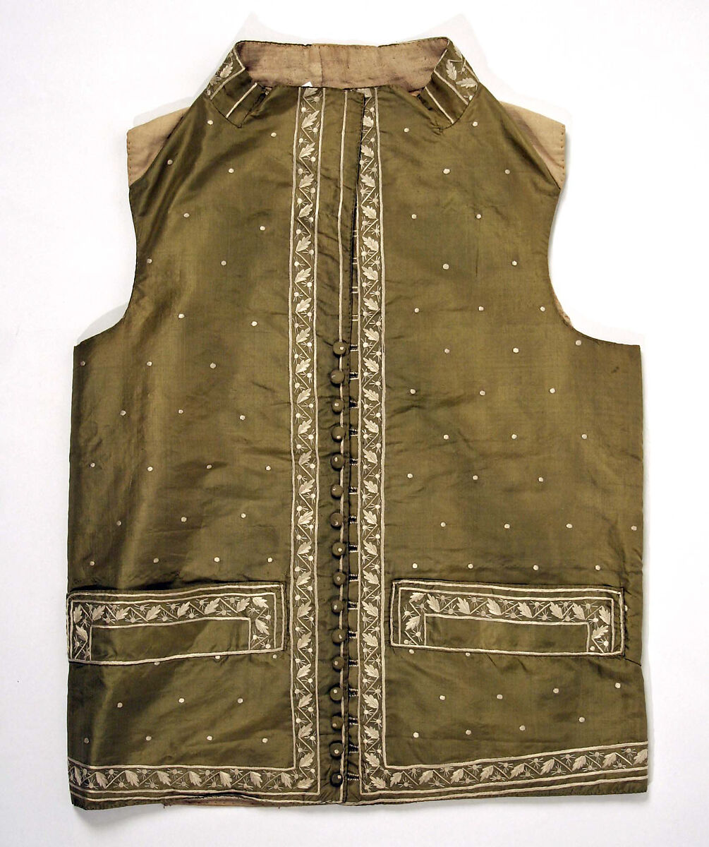 Waistcoat, silk, French 