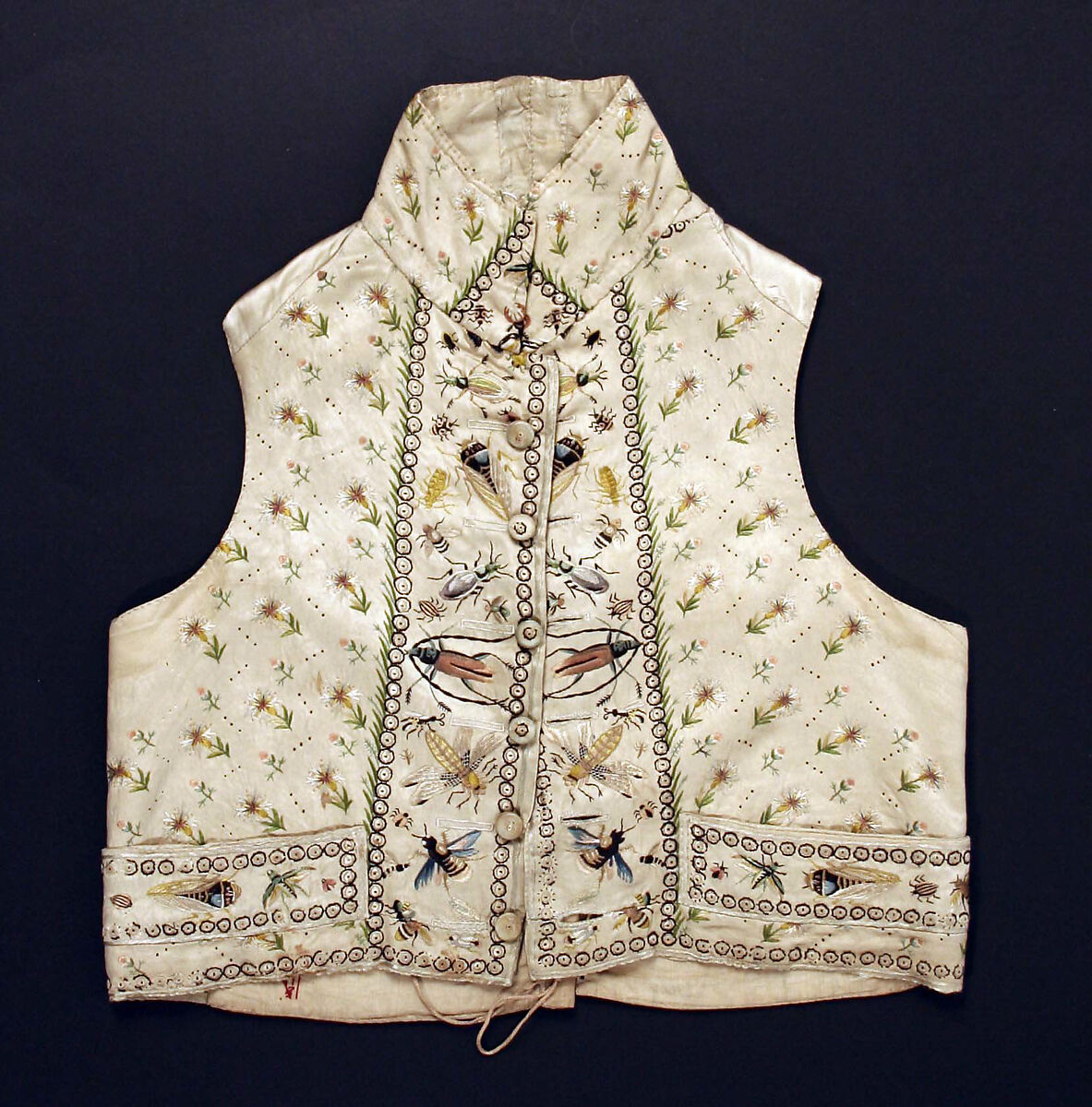 Vest, silk, American or European