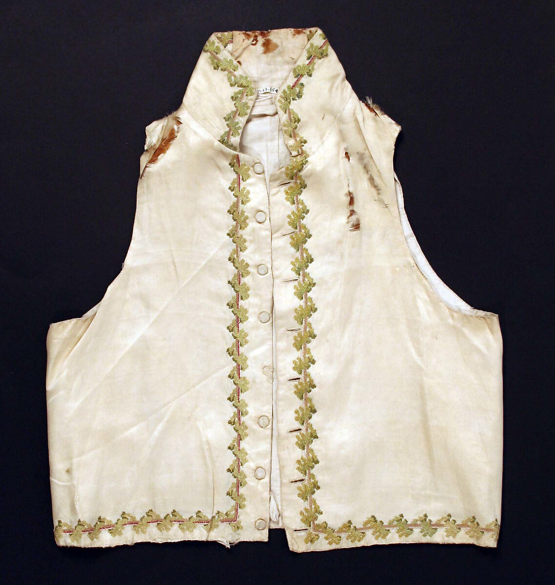 Vest, silk, American or European 