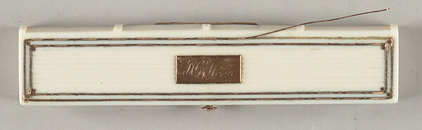 Toothpick box in book form, inscribed "H. S. Moore"