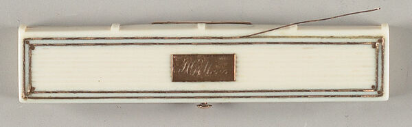 Toothpick box in book form, inscribed "H. S. Moore" 