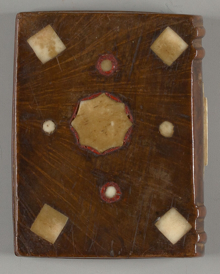 Memento in book form, with photograph of a child and initials I.C.H