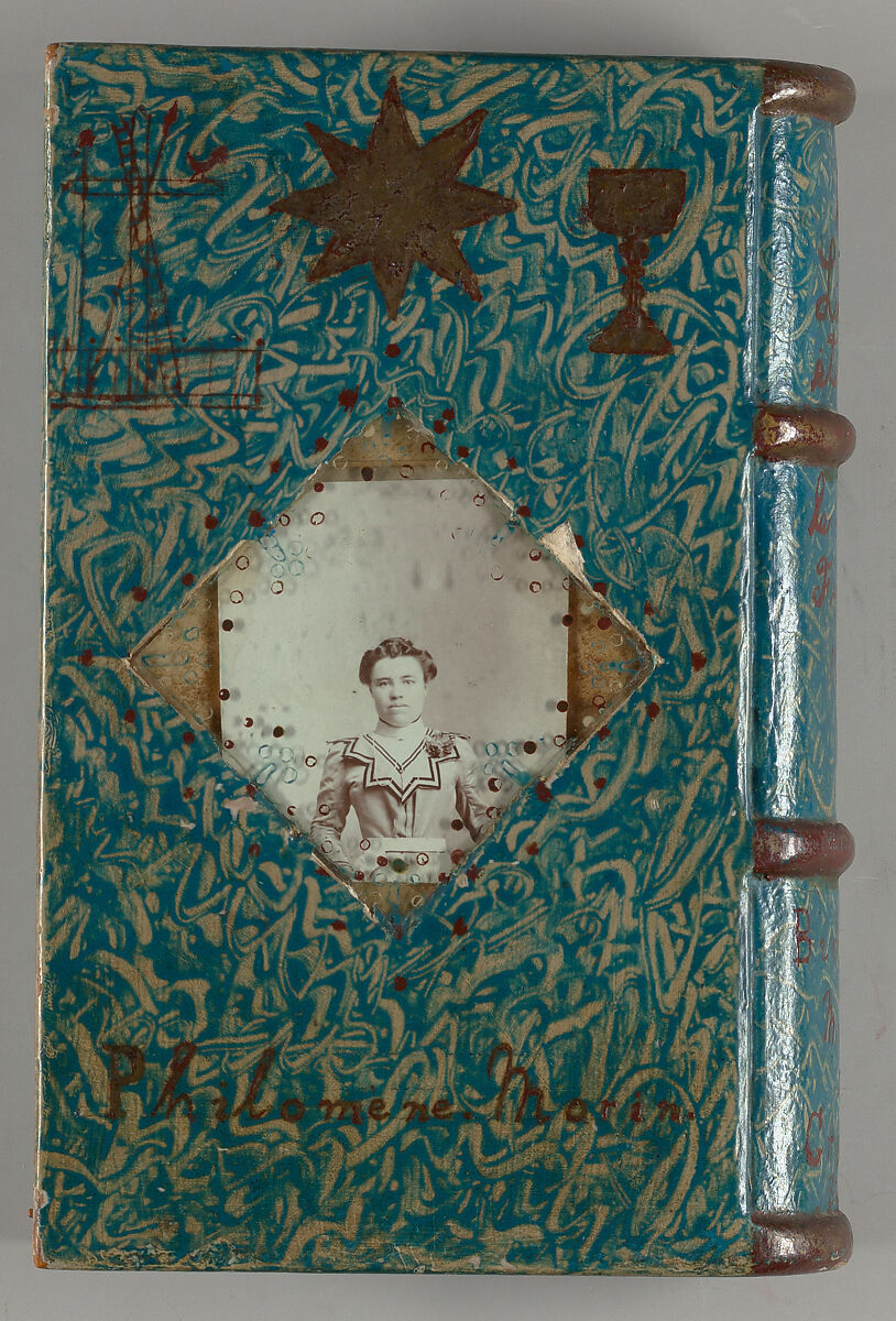 Marriage spruce gum box in book form, Joseph Morin