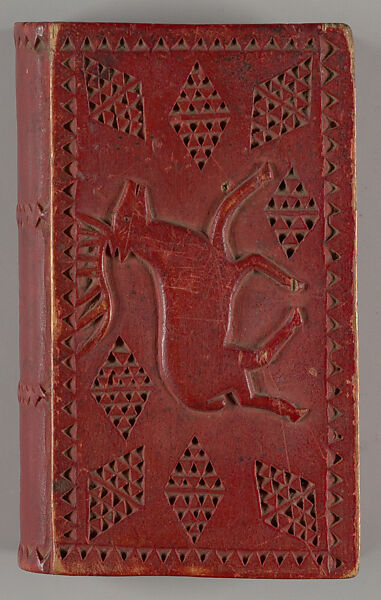 Spruce gum box with elk motif in book form