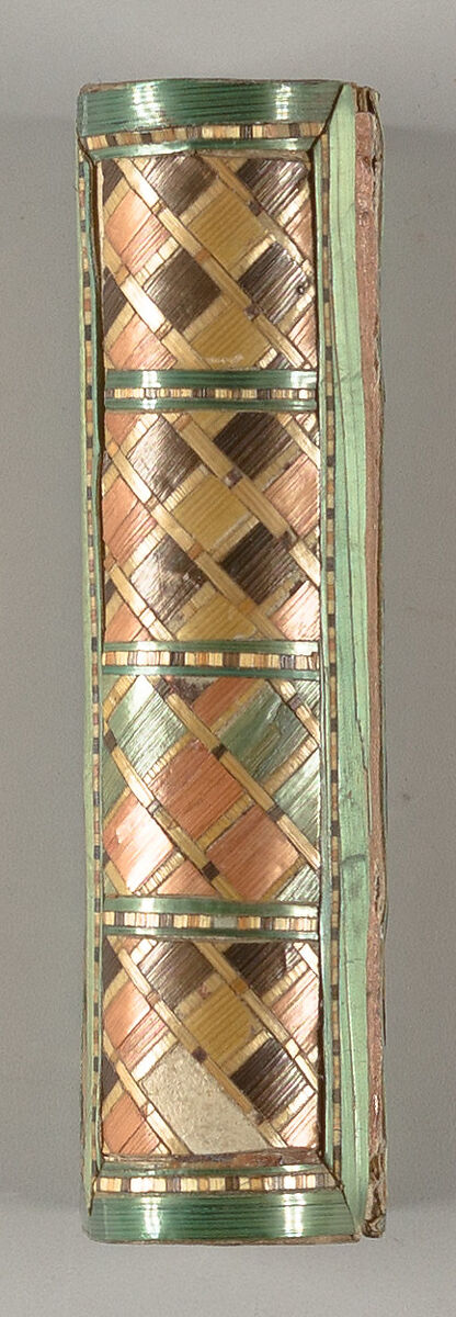 Straw-work sewing box in book form