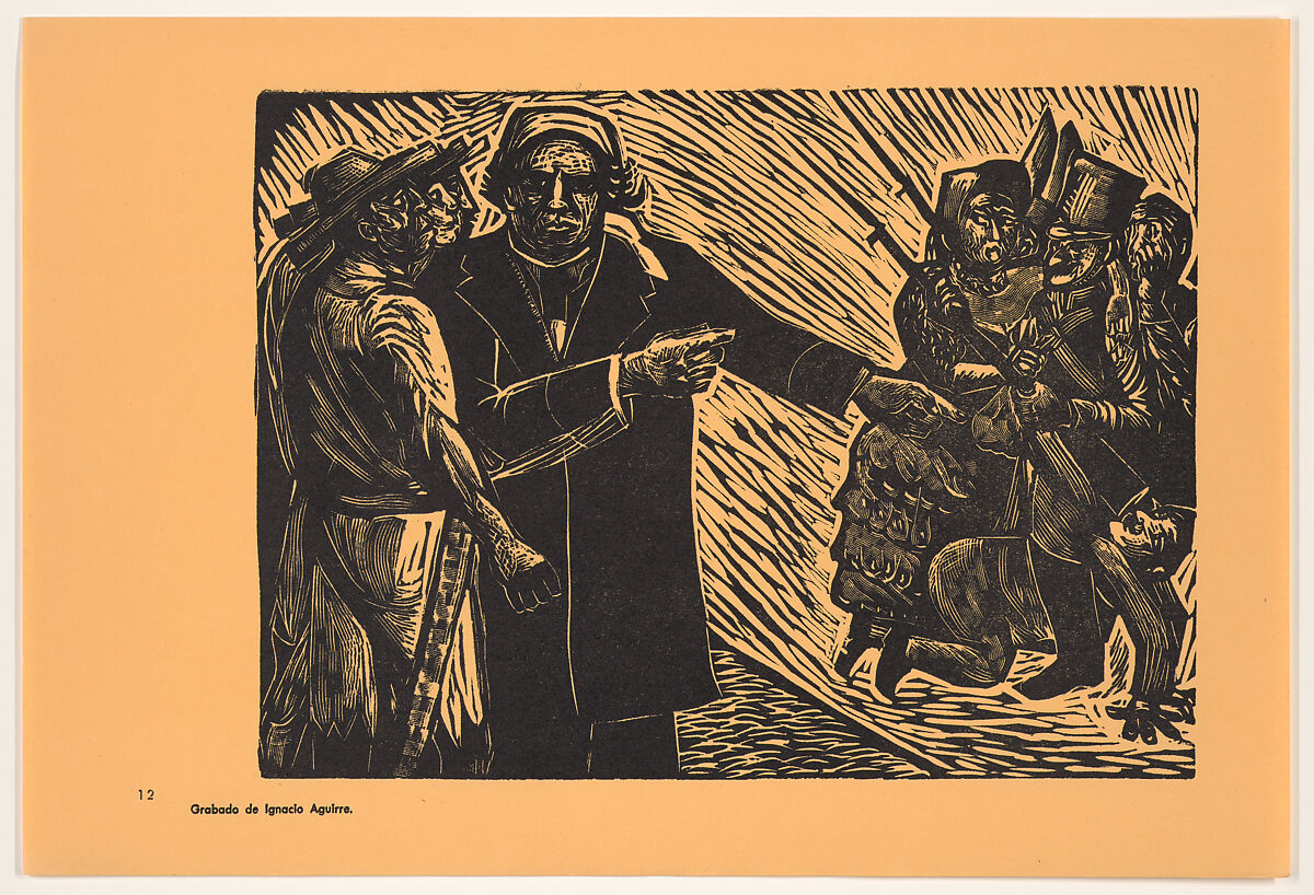 Morelos, the implacable (Morelos, El implacable), Plate 12 from "450 Años de Lucha: Homenaje al Pueblo Mexicano" (450 Years of Struggle: Homage to the Mexican People), Ignacio Aguirre (Mexican, San Sebastián, Jalisco 1900–1990 Mexico City), Offset lithograph 