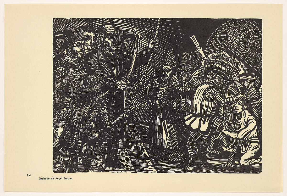 The cry of independence (Grito de independencia), Plate 14 from "450 Años de Lucha: Homenaje al Pueblo Mexicano" (450 Years of Struggle: Homage to the Mexican People), Ángel Bracho (Mexican, Mexico City 1911–2005), Offset lithograph 