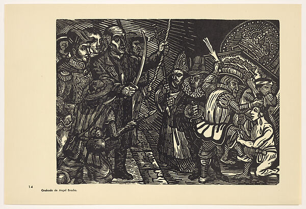 The cry of independence (Grito de independencia), Plate 14 from "450 Años de Lucha: Homenaje al Pueblo Mexicano" (450 Years of Struggle: Homage to the Mexican People), Angel Bracho (Mexican, Mexico City 1911–2005), Offset lithograph 