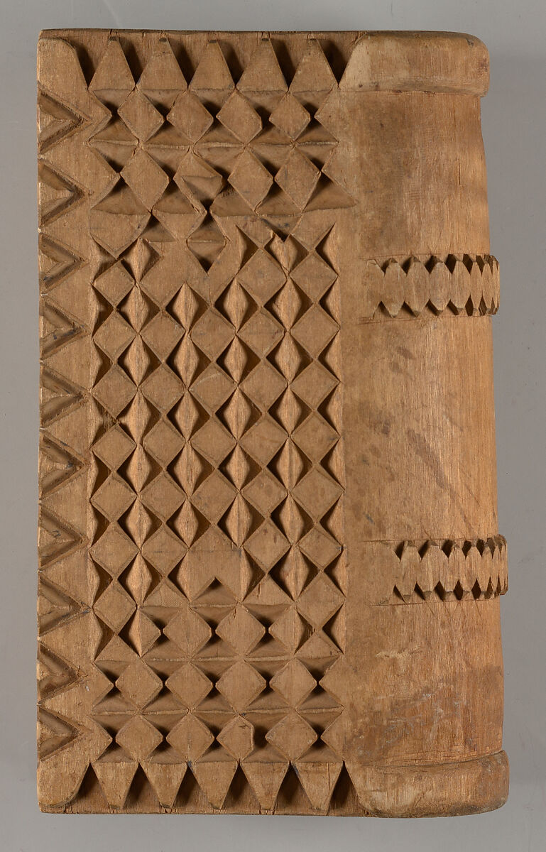 Unfinished carved spruce gum box, M.A.B