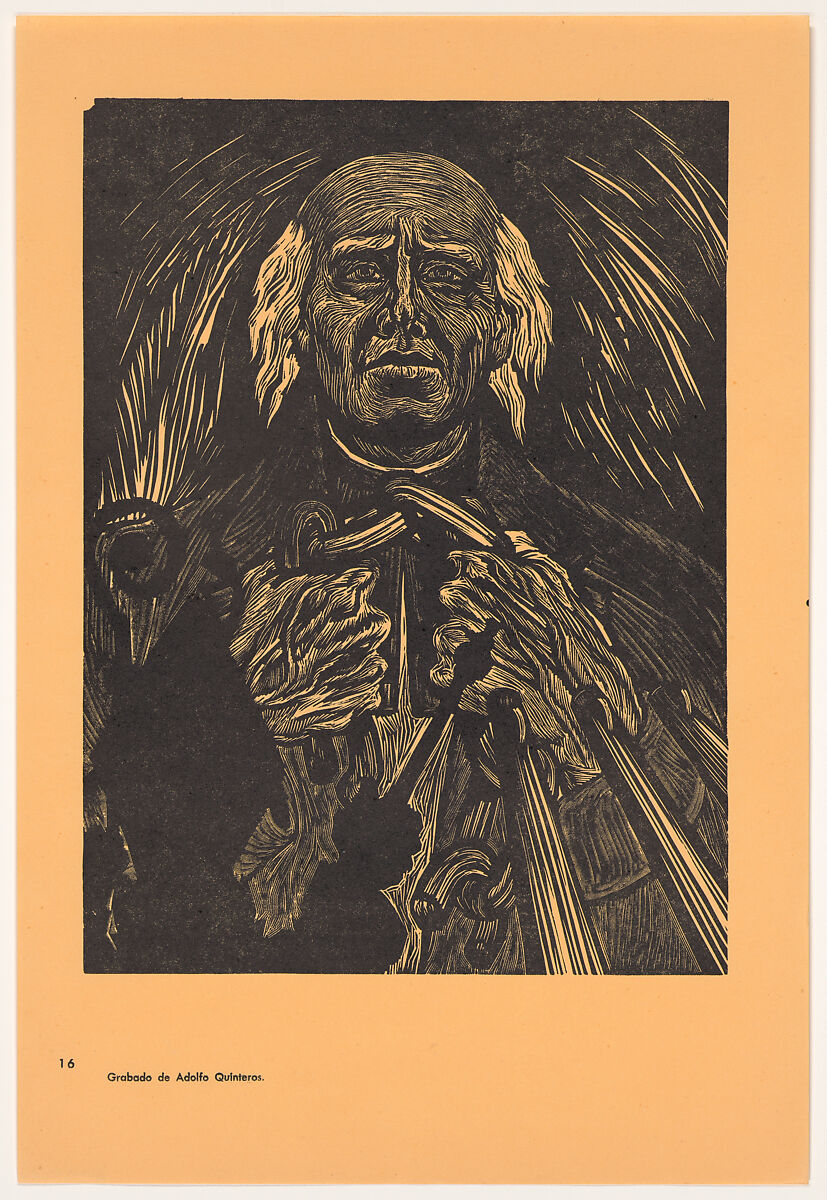 The sacrifice of Hidalgo (El sacrificio de Hidalgo), Plate 16 from "450 Años de Lucha: Homenaje al Pueblo Mexicano" (450 Years of Struggle: Homage to the Mexican People), Adolfo Quinteros (Mexican, 1928–ca. 1990), Offset lithograph 