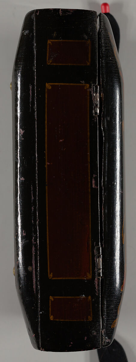 Desk or dresser box in book form, painted with the initial "T"