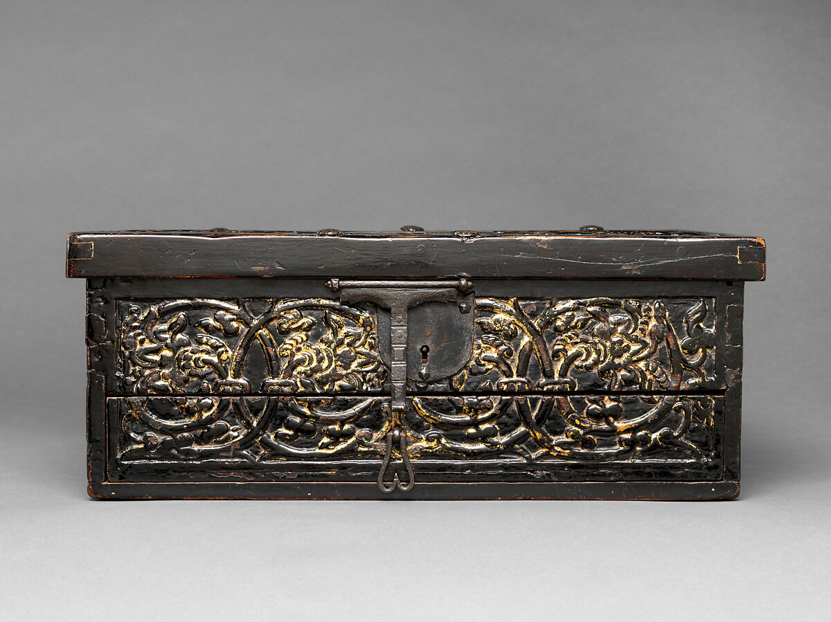 Writing box with Camões inscription, Wood, lacquer, gold and iron, Lower Burma, Kingdom of Pegu