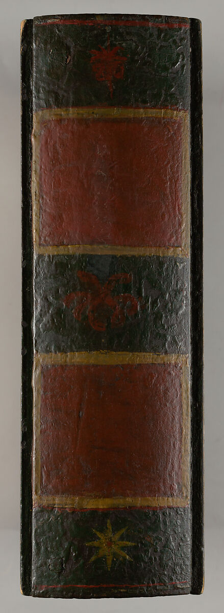 Painted table box in the form of a book, native American motif