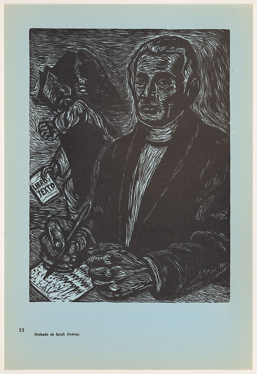 Valentín Gómez Farías, Plate 22 from "450 Años de Lucha: Homenaje al Pueblo Mexicano" (450 Years of Struggle: Homage to the Mexican People), Sarah Jiménez Vernís (Mexican, Piedras Negras, Coahuila 1927–2017 Mexico City), Offset lithograph 