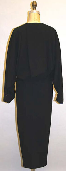Dinner dress, James Galanos (American, Philadelphia, Pennsylvania, 1924–2016 West Hollywood, California), wool, silk, leather, American