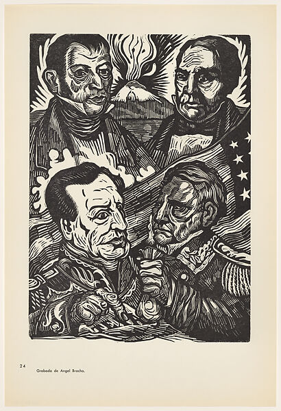 Buying and selling of nations (Compraventa de naciones), Plate 24 from "450 Años de Lucha: Homenaje al Pueblo Mexicano" (450 Years of Struggle: Homage to the Mexican People), Angel Bracho (Mexican, Mexico City 1911–2005), Offset lithograph 