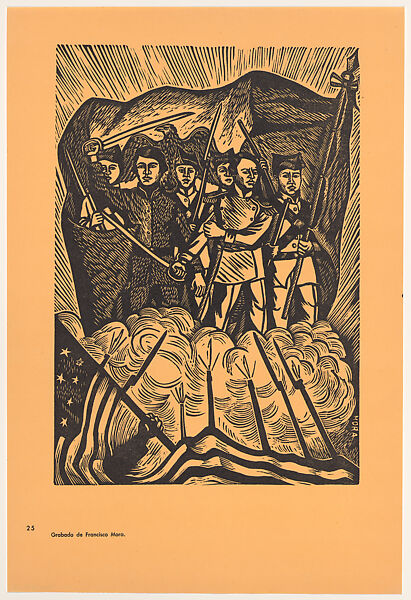 The children heroes (Los niños heroes), Plate 25 from "450 Años de Lucha: Homenaje al Pueblo Mexicano" (450 Years of Struggle: Homage to the Mexican People), Francisco Mora (Mexican, Uruapán, Michoacán 1922–2002), Offset lithograph 