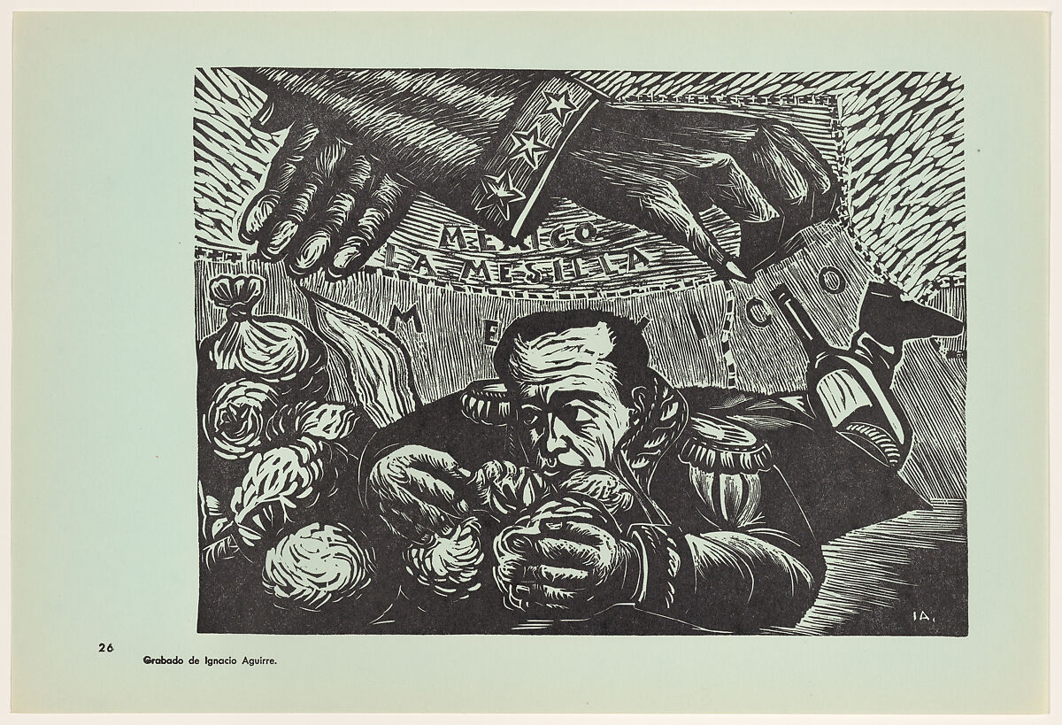 La mesilla, Plate 26 from "450 Años de Lucha: Homenaje al Pueblo Mexicano" (450 Years of Struggle: Homage to the Mexican People), Ignacio Aguirre (Mexican, San Sebastián, Jalisco 1900–1990 Mexico City), Offset lithograph 