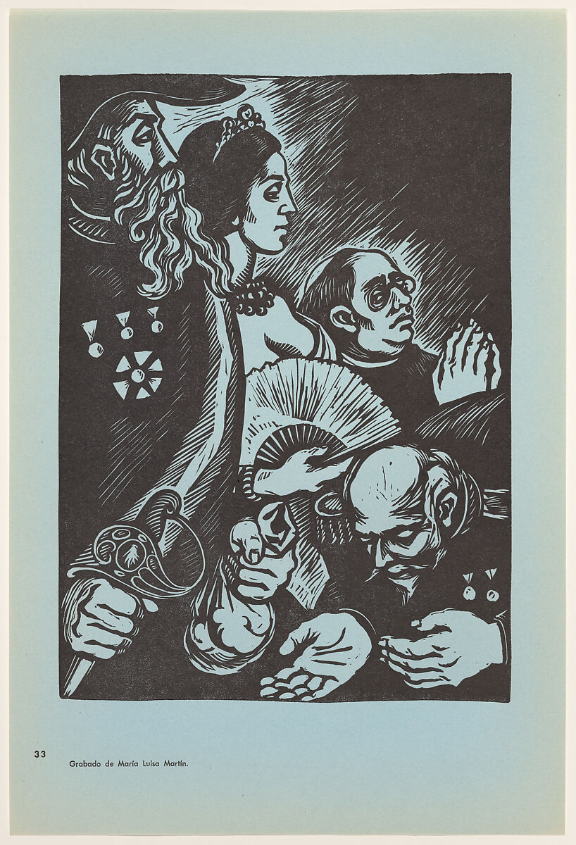 The grotesque empire (El grotesco imperio), Plate 33 from "450 Años de Lucha: Homenaje al Pueblo Mexicano" (450 Years of Struggle: Homage to the Mexican People), María Luisa Martín Ansón, Offset lithograph 