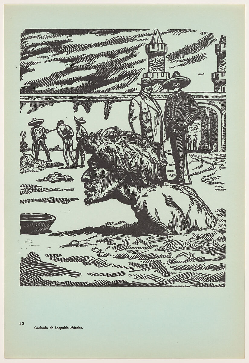 The situation of the campesino (La situacion del campesino), Plate 43 from "450 Años de Lucha: Homenaje al Pueblo Mexicano" (450 Years of Struggle: Homage to the Mexican People), Leopoldo Méndez (Mexican, 1902–1969), Offset lithograph 