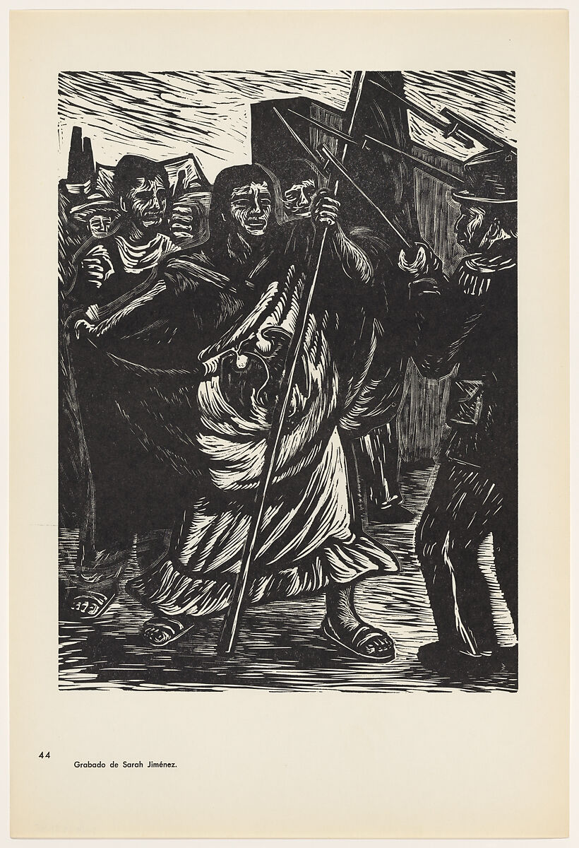 Lucrecia Toriz, Plate 44 from "450 Años de Lucha: Homenaje al Pueblo Mexicano" (450 Years of Struggle: Homage to the Mexican People), Sarah Jiménez Vernís (Mexican, Piedras Negras, Coahuila 1927–2017 Mexico City), Offset lithograph 