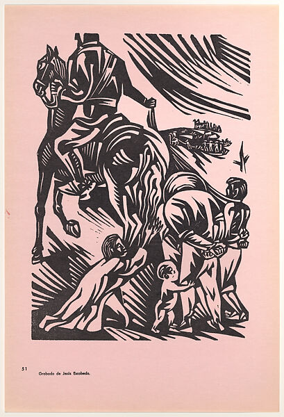 (Las acordadas), Plate 51 from "450 Años de Lucha: Homenaje al Pueblo Mexicano" (450 Years of Struggle: Homage to the Mexican People), Jesús Escobedo (Mexican, Santa Clara del Cobre, Michoacán 1918–1978), Offset lithograph 