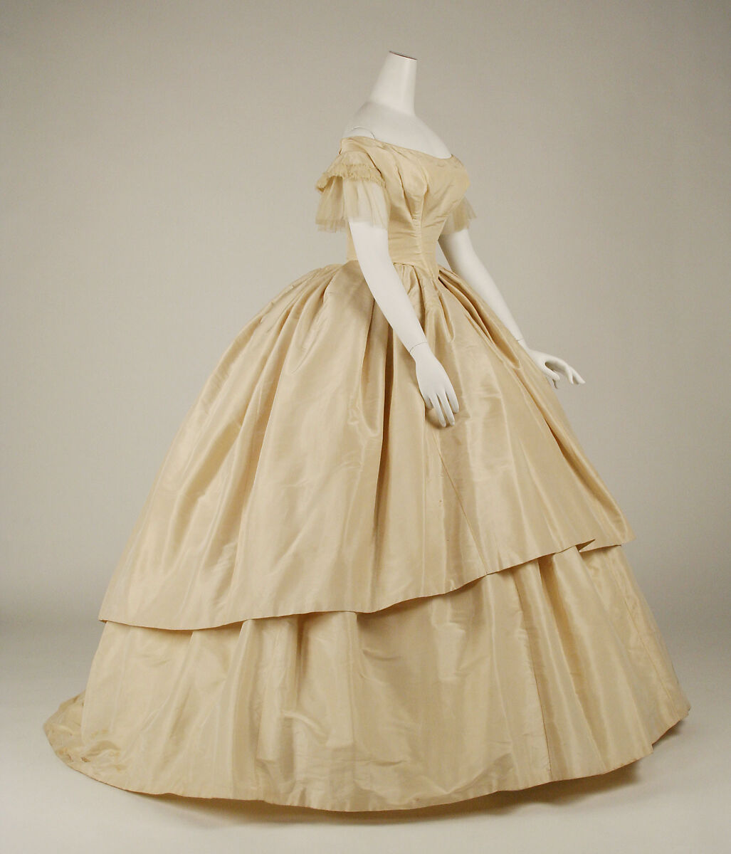 Wedding dress, silk, American