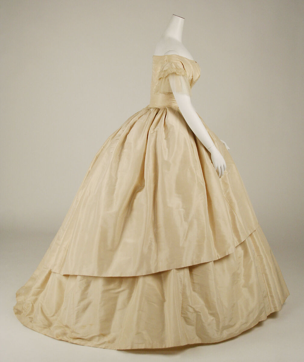 Wedding dress, silk, American