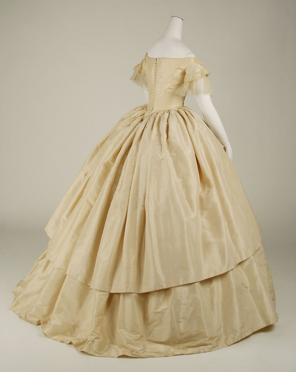Wedding dress, silk, American