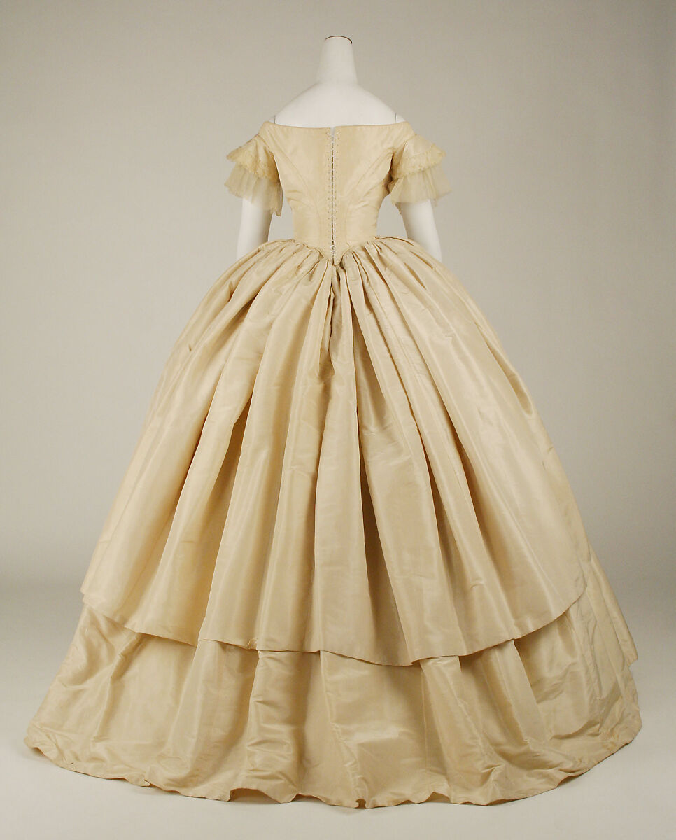 Wedding dress, silk, American