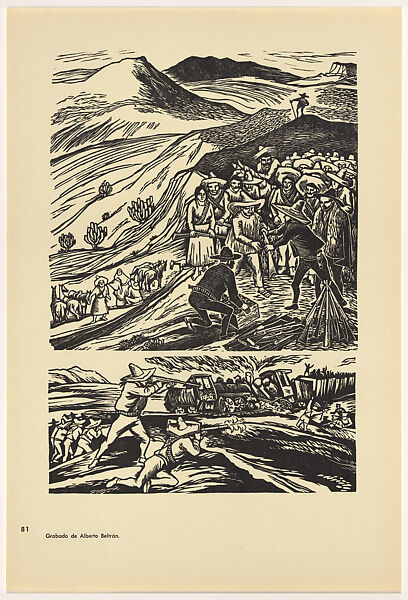 (Las Guerrillas Contra La Dictadura De Victoriano Huerta), Plate 81 from "450 Años de Lucha: Homenaje al Pueblo Mexicano" (450 Years of Struggle: Homage to the Mexican People), Alberto Beltrán (Mexican, Mexico City 1923–2002 Mexico City), Offset lithograph 