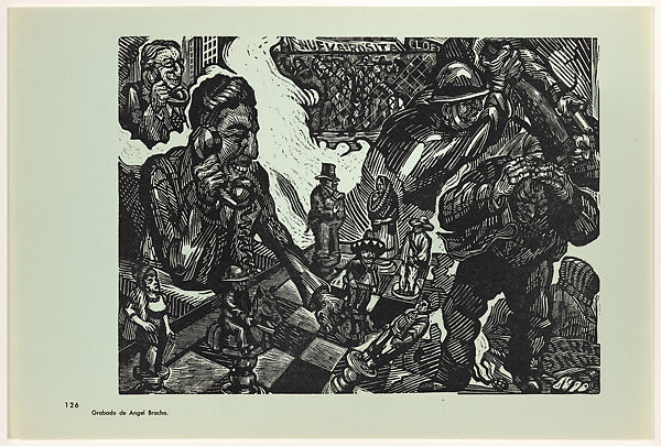 Submission of the unions (Sometimiento de los uindicatos), Plate 126 from "450 Años de Lucha: Homenaje al Pueblo Mexicano" (450 Years of Struggle: Homage to the Mexican People), Ángel Bracho (Mexican, Mexico City 1911–2005), Offset lithograph 
