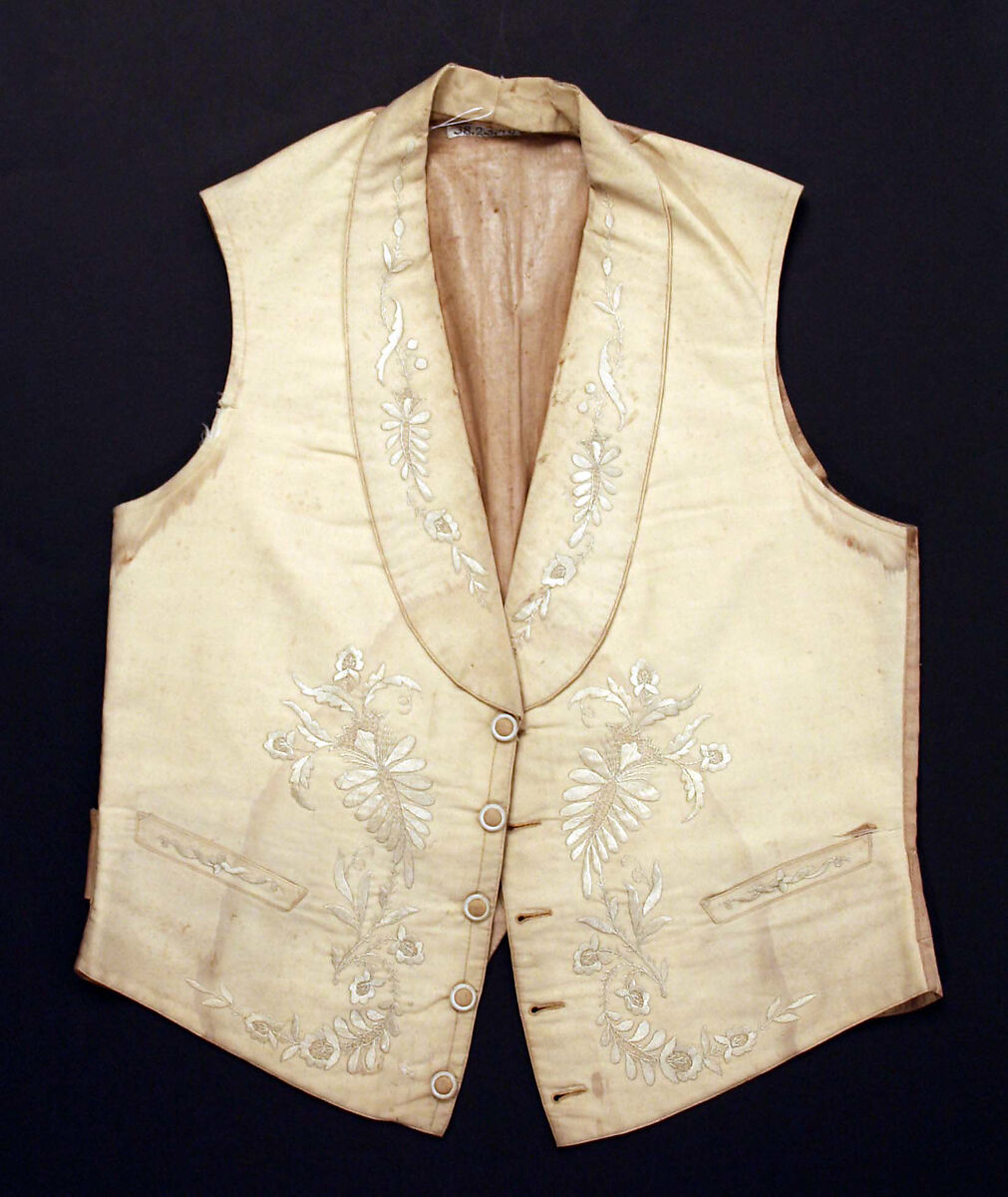 Vest, silk, American or European 