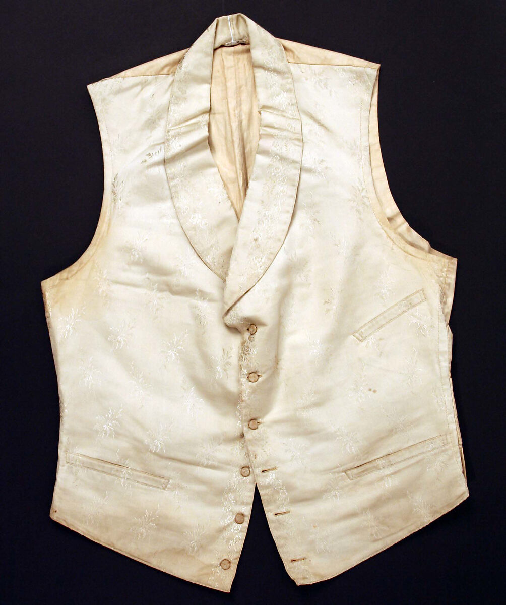 Vest, silk, American or European 