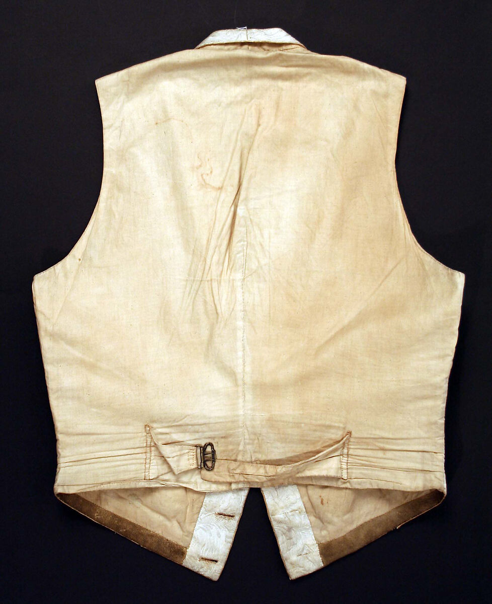 Vest, silk, cotton, leather, American