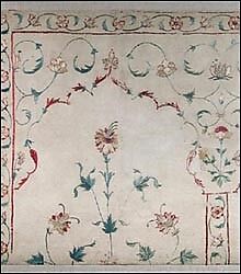 Embroidered Textile Fragment, Cotton; quilted and embroidered with silk 