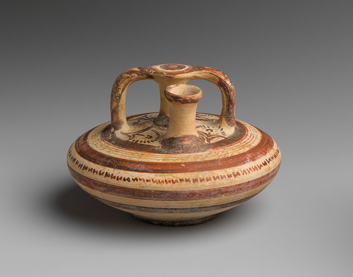 Terracotta stirrup jar, Terracotta, Mycenaean