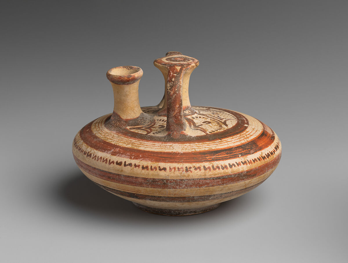 Terracotta stirrup jar, Terracotta, Mycenaean