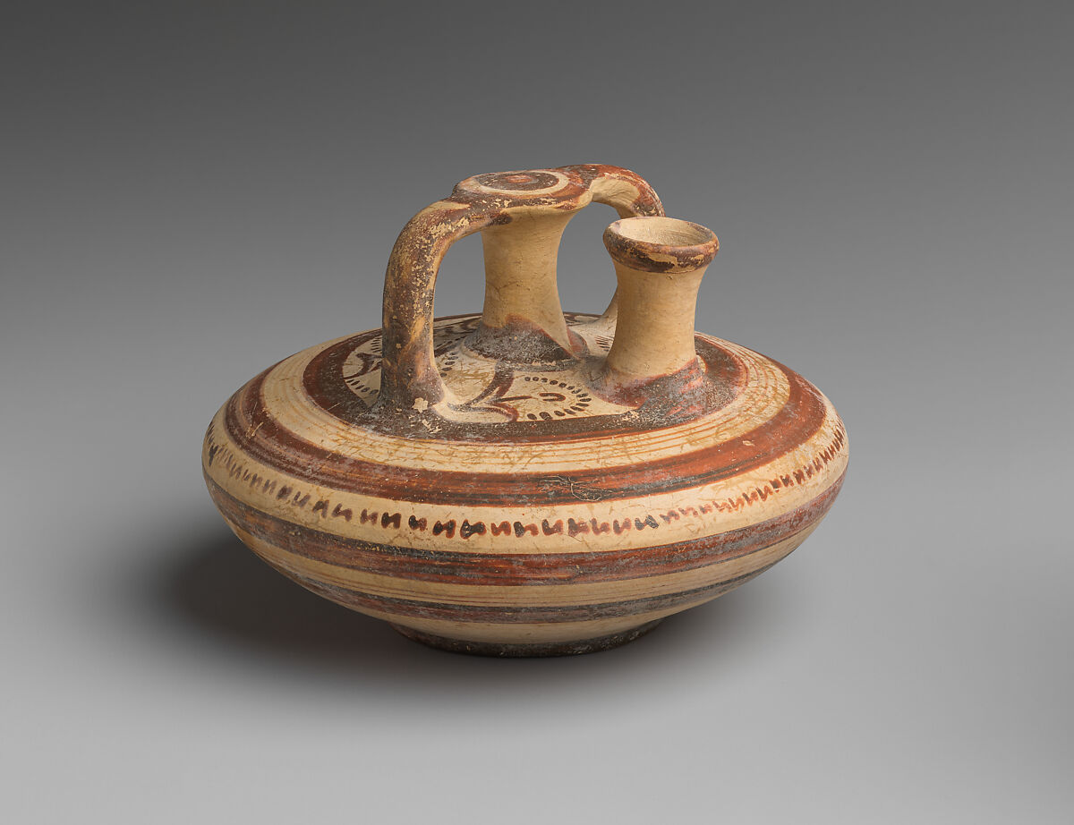 Terracotta stirrup jar, Terracotta, Mycenaean 