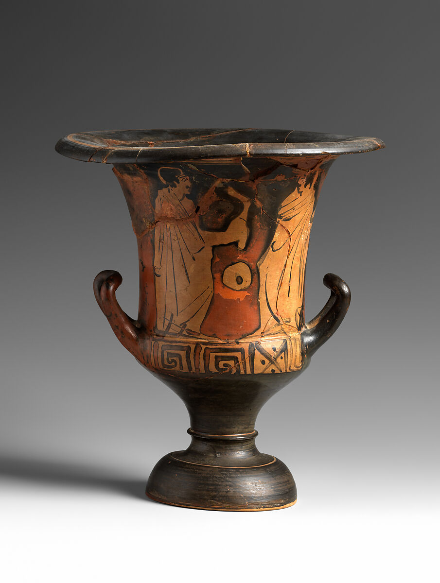 Red-figure calyx-krater, Terracotta, Greek, Boeotian (or Attic) 