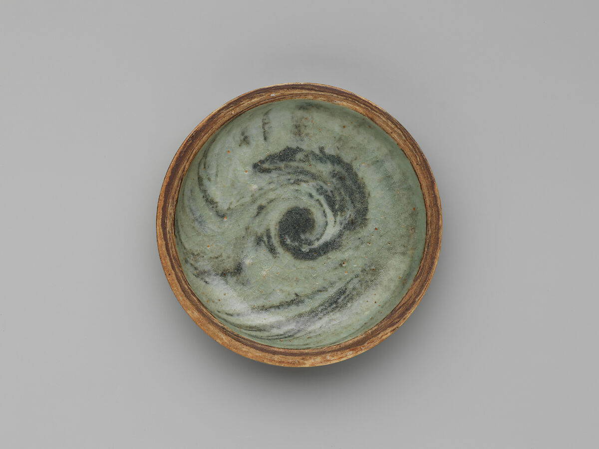 Marbled covered box, Stoneware with celadon glaze, Korea