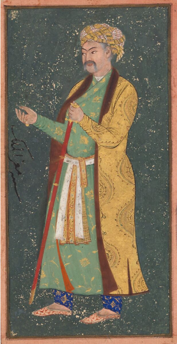 Portrait of Mu’izz al-Mulk, Opaque watercolors with shell gold on paper 