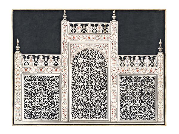 An Elevation of the North Side of the Marble Screen Surrounding the Cenotaphs in the Taj Mahal