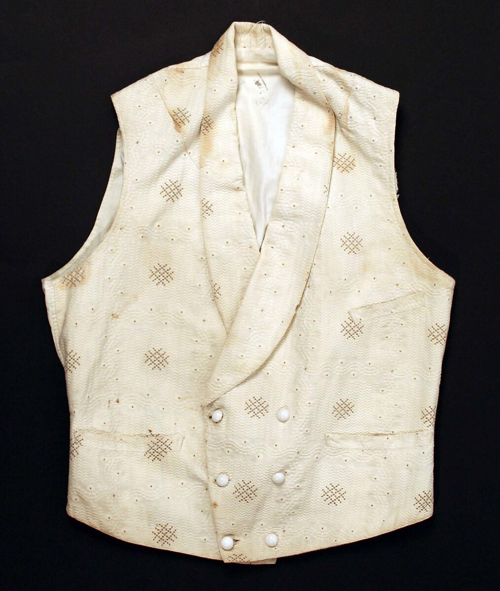 Waistcoat, cotton, linen, American 