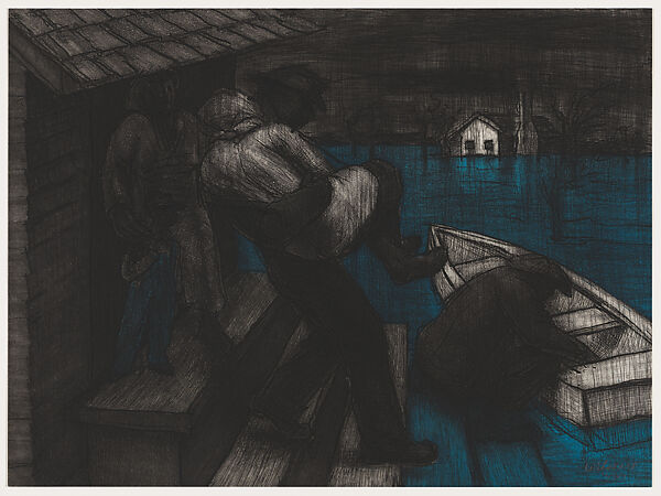 Embarkation, from "The Richard Wright Suite", John Wilson (American, Roxbury, Massachusetts 1922–2015 Brookline, Massachusetts), Etching with aquatint 