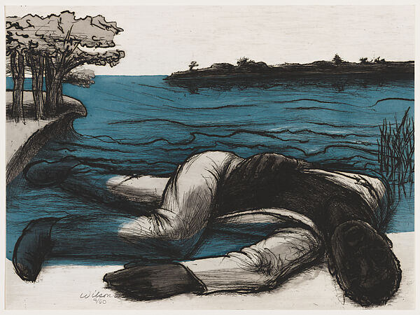 The Death of Mann, from "The Richard Wright Suite", John Wilson (American, Roxbury, Massachusetts 1922–2015 Brookline, Massachusetts), Etching with aquatint 